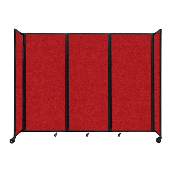 Versare Room Divider 360 Folding Portable Partition 8'6" x 6'10" Red Fabric 1182327 - main